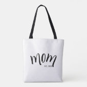 Zwart en Wit Script Moeder Opgericht Minimaal  Tote Bag (Achterkant)