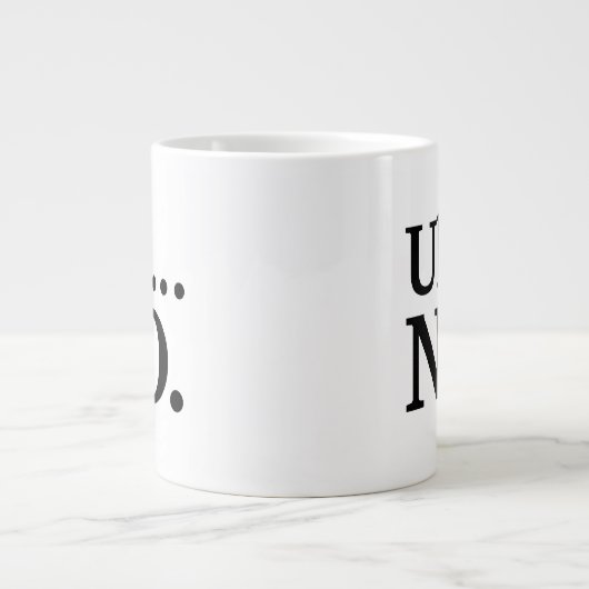 Zwart en wit script... NO Funny Sarcastic Grote Koffiekop (Voorkant)