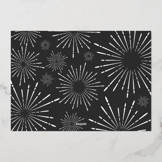 Zwart en wit script, smakelijk kerstfeest multi-fo folie feestdagenkaart (Achterkant)