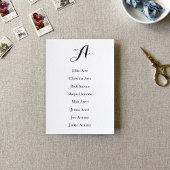 Zwart en wit script tafelstoelindeling kaart