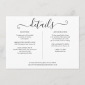Zwart en Wit Script Trouwdetails Info Informatiekaartje (Voorkant)