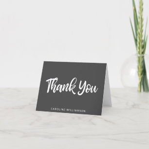 Zwart en wit script typografie gepersonaliseerd bedankkaart