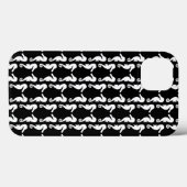 Zwart en wit Seapaarden Patroon. Case-Mate iPhone Case (Achterkant (horizontaal))