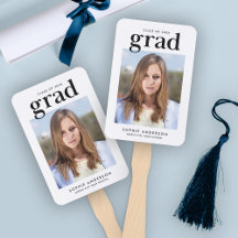 Zwart en Wit Serif Foto Afstudeer Handwaaier