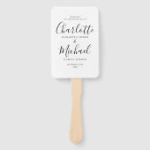 Zwart en wit Signature Script Huwelijksprogramma Handwaaier (Voorkant)