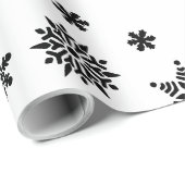 Zwart en wit snowflakes Gift Wrapping Paper Cadeaupapier (Rol Hoek)