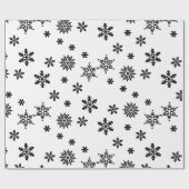 Zwart en wit snowflakes Gift Wrapping Paper Cadeaupapier (Vlak)