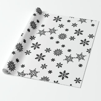 Zwart en wit snowflakes Gift Wrapping Paper Cadeaupapier
