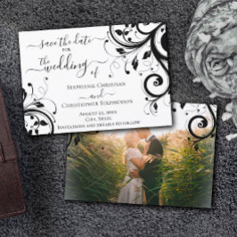 Zwart en wit sparen de Datum Achterfoto Kaart