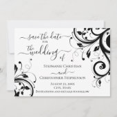 Zwart en wit sparen de Datum Achterfoto Kaart (Voorkant)