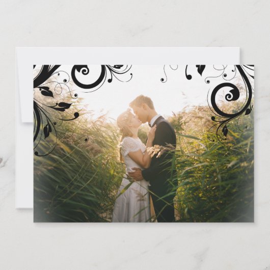 Zwart en wit sparen de Datum Achterfoto Kaart (Achterkant)