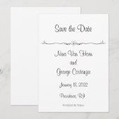 Zwart en wit sparen de Mededelingen van de Datum Kaart (Voorkant / Achterkant)