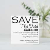 Zwart en wit sparen de Uitnodiging van de Datum (Staand voorkant)
