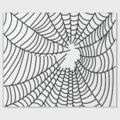 Zwart en Wit Spinnenweb Cadeaupapier (Vlak)