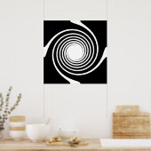 Zwart en wit spiraal ontwerp. poster (Keuken)