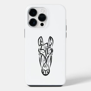 Zwart en wit stam paard iPhone 14 pro max hoesje