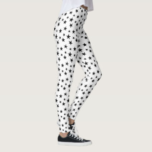 Zwart en wit sterrenpatroon leggings