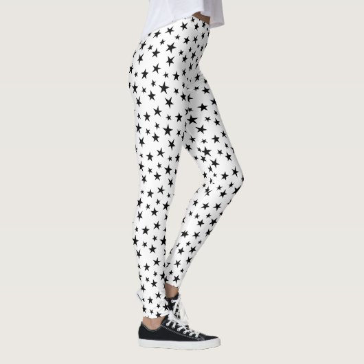 Zwart en wit sterrenpatroon leggings (Rechts)