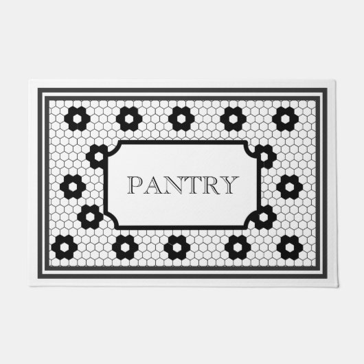 Zwart en wit  stijlvol design deurmat (Voorkant)