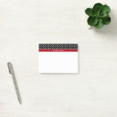 Zwart en Wit Stippen Cranberry Naam Initiaal Post-it® Notes (Kantoor)