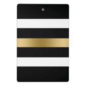 Zwart en wit strepen gouden accent mini klembord (Achterkant)