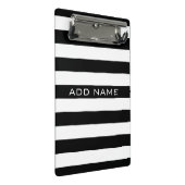 Zwart en wit Striped Patroon met naam Mini Klembord (Schuin)