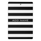 Zwart en wit Striped Patroon met naam Mini Klembord (Achterkant)