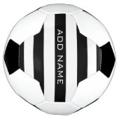 Zwart en wit Striped Patroon met naam Voetbal (Gedraaid)