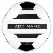 Zwart en wit Striped Patroon met naam Voetbal (Voorkant)