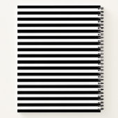 Zwart en wit striped Patroonnaam Notitieboek (Achterkant)