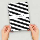 Zwart en wit striped Patroonnaam Notitieboek