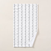 Zwart en wit tarwegras gestreept bad handdoek (Handdoek)