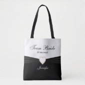 Zwart en Wit Team Bruid Tote Bag (Voorkant)