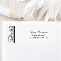 Zwart en wit terugzendadres