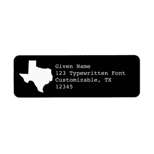 Zwart en Wit Texas Etiket (Voorkant)
