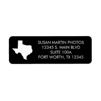 Zwart en wit Texas modern minimalistisch Etiket