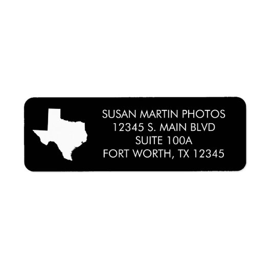 Zwart en wit Texas modern minimalistisch Etiket (Voorkant)