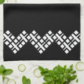 Zwart en wit theedoek (Gevouwen)