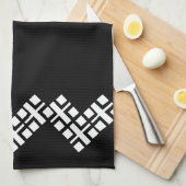 Zwart en wit theedoek (Quarter Fold)