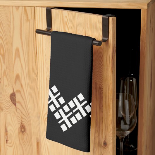 Zwart en wit theedoek (Derde Gevouwen)