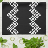 Zwart en wit theedoek (Gevouwen)