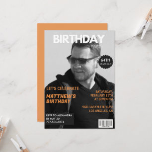 Zwart en wit Tijdschriftredactioneel 64ste verjaar Kaart