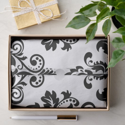 zwart en wit tissuepapier (Geschenk)