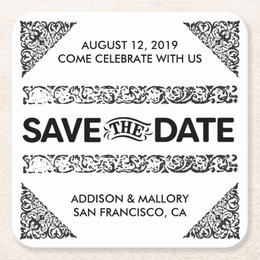 Zwart en wit toegevoegd sparen de Onderzetters van (Voorkant)