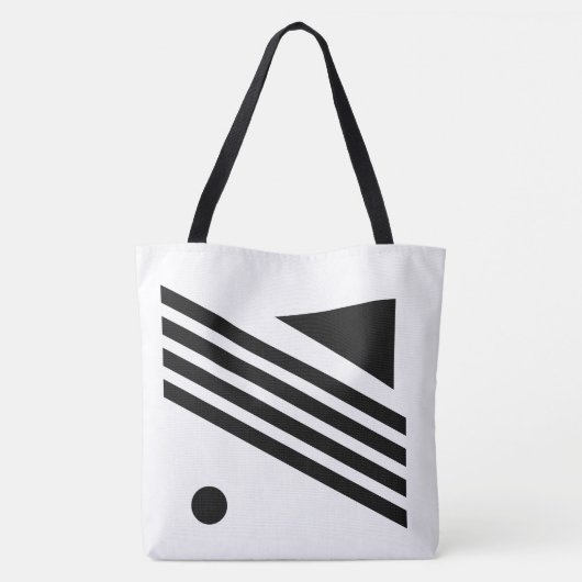 Zwart en wit tote bag (Achterkant)