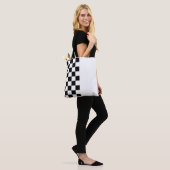Zwart en wit tote bag (Op model)