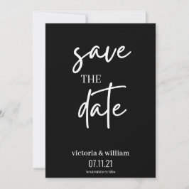 zwart en wit trendy modern save the date
