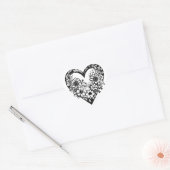 Zwart en Wit Tribal Hart Hart Sticker (Envelop)