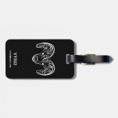 Zwart en wit tribale geit / schaap bagagelabel (Achterkant horizontaal)