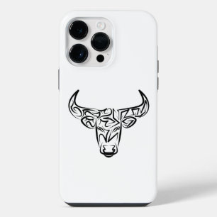 Zwart en wit tribale stier / os iPhone 14 pro max hoesje